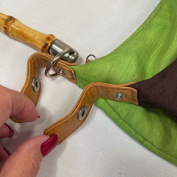 VINTAGE 4 in One INTERCHANGEABLE BAMBOO HANDLE HANDBAG - Picture 7 of 8